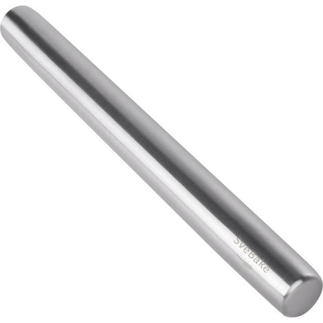 SveBake acier inoxydable Nudelholz - métal Teigroller antirouille Nudelholz Perfekt doszubehör pour Fondant, Pizza (1/5)