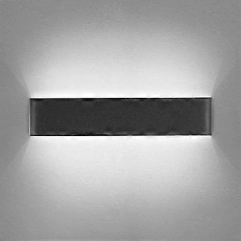 Applique murale LED d'intérieur noire 14 W blanc froid 6000 K, design moderne, idéale pour chambre, salon, escalier ou couloir, 220 V