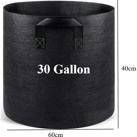 (30 gallons, 4 pièces) Sacs de culture pour plantes - Capacités disponibles - Sacs de culture épais en tissu non tissé avec poignées - Pots en tissu aéré (1/4)