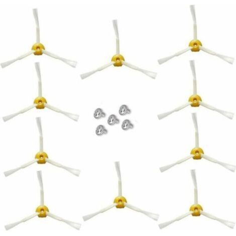 Brosse latérale pour irobot Roomba Série 500 600 700 (Rouge, 10 pcs Brosse latérale à 3 bras) (1/5)