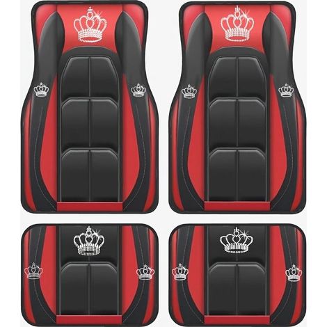 Tapis de sol de voiture style rétro en ensemble de quatre pièces, résistants à la saleté - 33 x 44+44 x 68cm [deux pièces chacun]