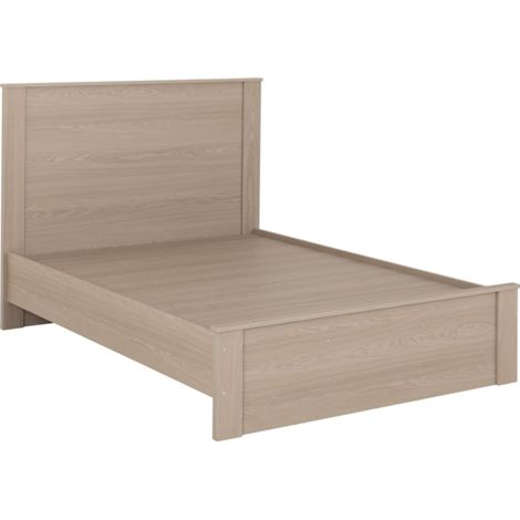 Paris 4 Feet 6 Inches Bed Frame - L201 x W146 x H120 cm - Smoked Ash Effect