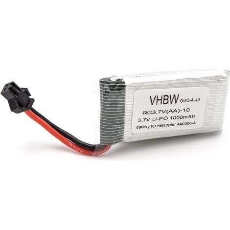 vhbw Battery compatible with Zoopa 300, AA0302, AA0300-A, 300 Movie Helicopter AA0300 Model Making Device (1000mAh, 3.7 V, Li-Ion)