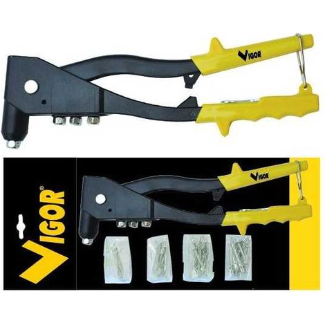 Pistola de grapadora manual Vigor Kit+60 grapas mixtas mm.2,4-4,8