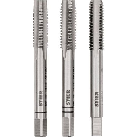 Jeu de 3 tarauds main STIER DIN 352 HSS-G M8
