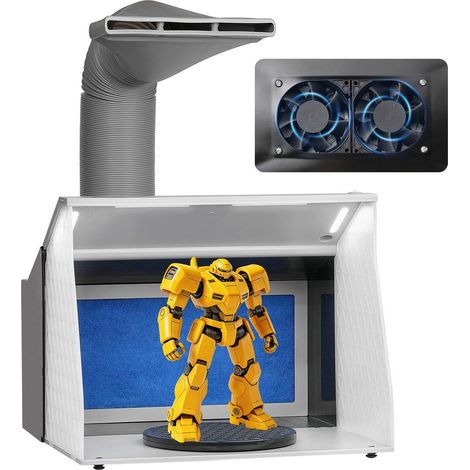 Travail propre et éclairé, cabine de pulvérisation portable 5,2 m³/min avec plateau tournant pour bricolage et modélisme (1/5)