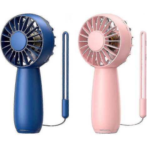 Lot de 2 mini ventilateurs portables rechargeables, ventilateurs personnels à 3 vitesses pour H : (1/4)