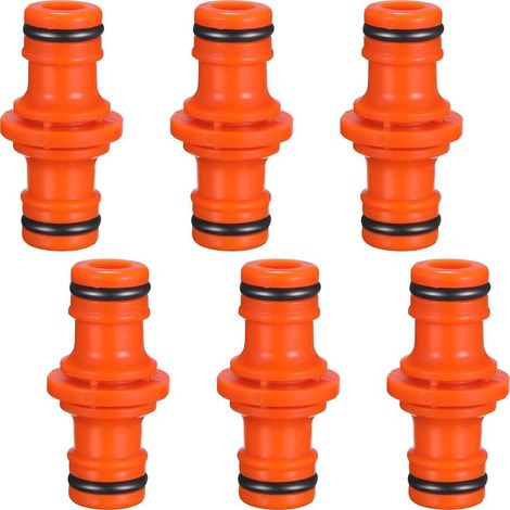 Double Male Hose Fittings for Joining Garden Hose Pipe (Orange) (1/5)