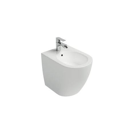 Bidet monoforo ceramica bianco lucido music plus filomuro senza rubinetto
