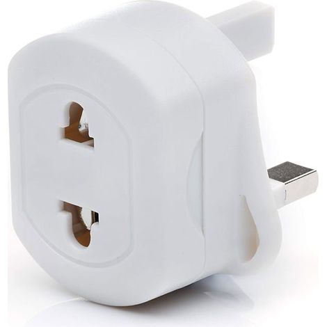 BelleRise - Adaptateur de voyage prise UE vers Royaume-Uni, prise blanche pour rasoir/brosse à dents (1/4)