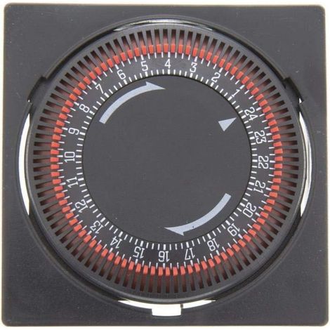Reloj Temporizador Programador Horario 24h  Ciclos de 15 min  Capacidad 16A  Formato Encastrable Circular/Cuadrado