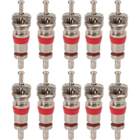 10 Pièces Noyau de Valve Nickelé Cuivre pour Véhicules Électriques, Vélos et Motos