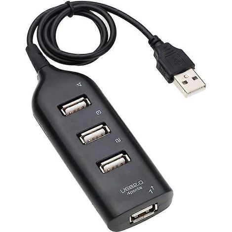 Hub USB 2.0 multi-USB haute vitesse, répartiteur, adaptateur hub USB 4 ports pour ordinateur portable et récepteur A (1/5)