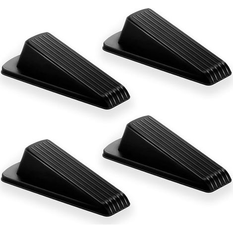 Schwarzer Türstopper, 12,2 x 5,5 x 3,5 cm, 4 Türstopper aus Gummi, stoßdämpfend und geräuschreduzierend. (1/5)