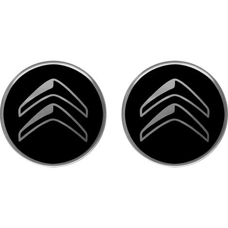 Citroen Adesivo 3D Ufficiale, Set di 2, 12 mm - Colore: NERO