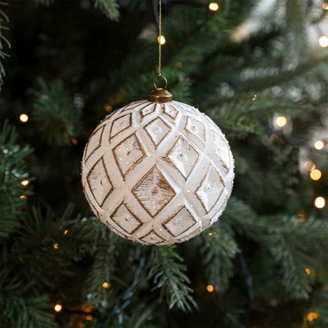 Boule De Noel - Blanc - Plastique - Décoration Arbre De Noël - Intérieur Festif - Lot De 6 (1/5)
