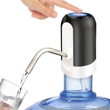 Automatischer Wasserspender, USB-aufladbare Funkwasserpumpe, schwarz (1/4)