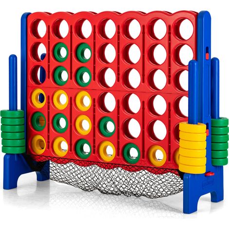 Juego 4 en raya gigante para colocar en el suelo 119 x 42 x 104 cm restablecimiento rápido exterior interior de PP azul 200020952