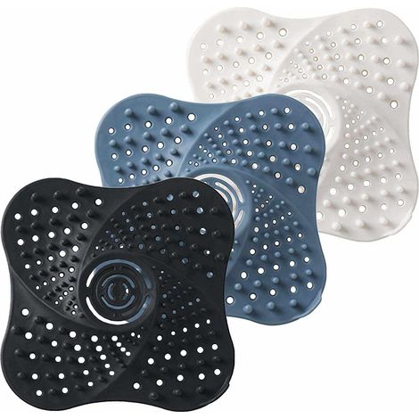 Set di 3 filtri e tappi in silicone con ventose - per vasca da bagno, lavandino, lavanderia e lavello della cucina
