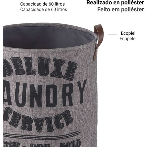 GEDY 10380800300 VINTAGE Cesto de Ropa Gris - ref: 10380800300