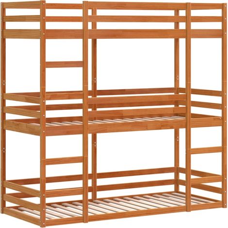 vidaXL Lit superposé triple sans matelas 80x200 cm bois de pin massif (1/5)