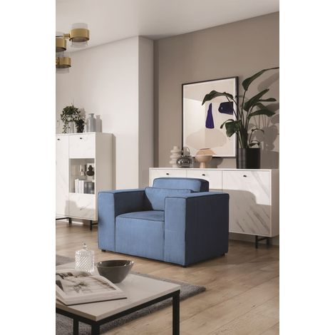 Sessel Designersessel WALDO in Stoff Poso Blau (1/5)