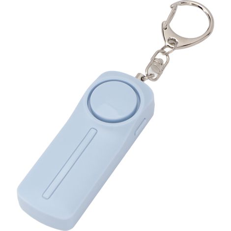 Notfallalarm, Mini-Schlüsselanhänger in Militärqualität, 130 Dezibel lauter Sicherheitsalarm, mit LED-Taschenlampe, geeignet für Frauen, Kinder und ältere Menschen, hellblau. (1/4)