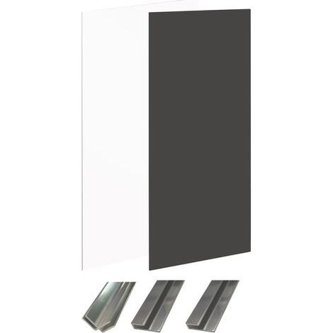 ONDEE - Kit instalación paneles murales esquina WALLDECO 120cm blanco/negro perfil cromado