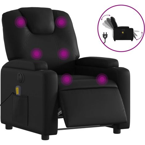 Maison Exclusive - Massagesessel Elektrisch Schwarz Kunstleder