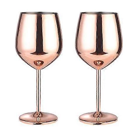 Verres à vin finition cuivre - Lot de 2