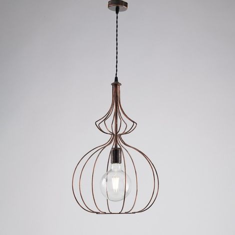 Moderner urbaner industrieller schwarzer Kupfer-Kronleuchter 35 cm