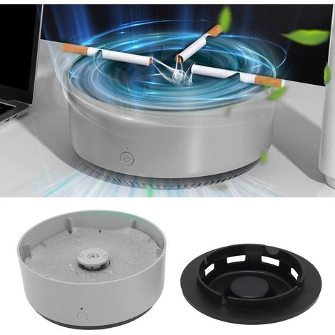 Intelligenter, automatischer, multifunktionaler elektronischer Aschenbecher, Schwarz/Grau, Ionen-Luftreiniger für Zuhause (1/5)