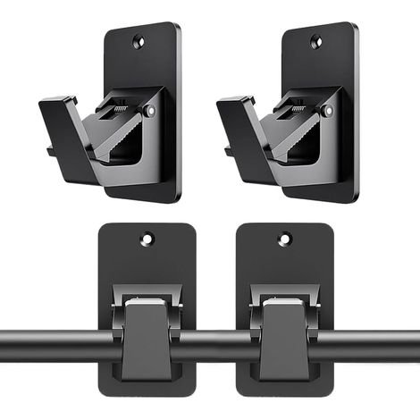 (4pcs)Curtain Rod Bracket Set, 4 Adjustable Window Pole Holders, Wall Mount Support, Perfect For Bathroom Laundry & Living Room Kitchen Balcony Apartment Decor, Space Saving Solution
