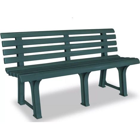 Banc de jardin plastique vert Bouka (1/5)