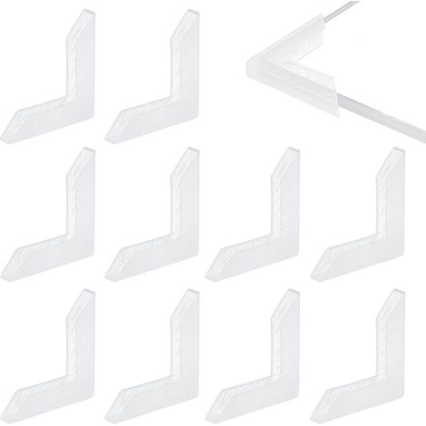100 Pcs Protecteurs d'angle Pare-Chocs d'angle en Forme de L Protections d'angle en Plastique Blanc Translucide Couvre Protecteur de Bord pour Cadre (1/5)
