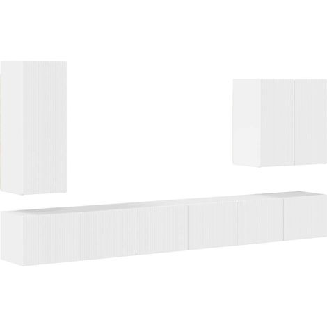 Maison Exclusive - TV-Wandregal-Set Wandmontiert 6 pcs Hochglanz