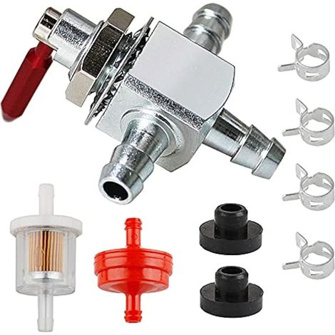 Vanne d'arrêt de carburant bidirectionnelle Scag 2 voies 6,35 mm Barbs Acier Carburant Huile Gaz Robinet en ligne 482212, E633347, 1-633347 pour tondeuse à gazon ZTR Tracteur de jardin ZTR (1/5)