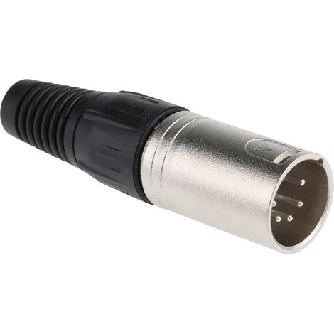 RS PRO-Connecteur XLR Mâle Droit 5 voies Montage sur câble, placage Argent ( Prix pour 1 )