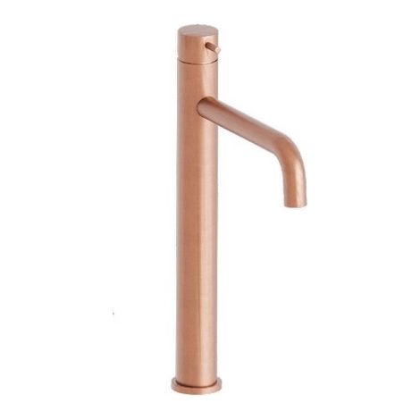 Mitigeur Lavabo Triverde Haut Or Rose Brosse + Vidage Up&Down Pvd Robinetterie TRIVERDE - CRISTINA ONDYNA TV22234P