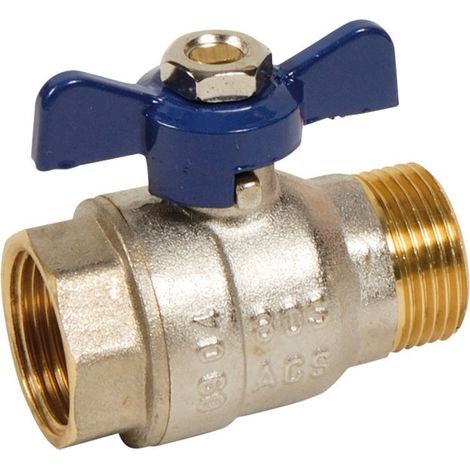 Sferaco 533005 Valvola a sfera in ottone da costruzione + pn30 -m.f.-maniglia piatta blu dn 3/4