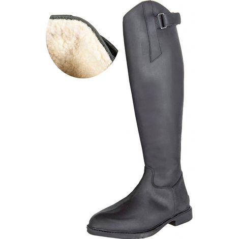 39, Schwarz: Erwachsene Fettlederstiefel mit Plüschfutter Einheitsgröße Modell Flex Country (1/3)
