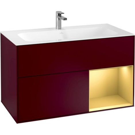 V&B Waschtischunterschrank Wandbeleuchtung Finion 99,6x59,1cm, Reg re gol matt, Peony Matt (1/2)