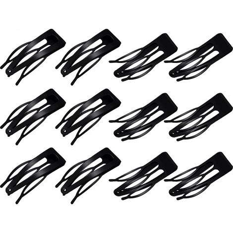 Lot de douze pinces crocodiles pour cheveux double griffe en métal accessoires de coiffure pour femme fixation des mèches et coiffage créatif (1/5)