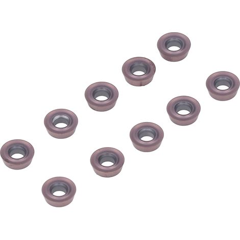 Lot de 10 Plaquettes Carbure Tournage Indexables Revêtues pour Fraisage Bois, Outils CNC Tour RDMT0802MOTN (1/5)