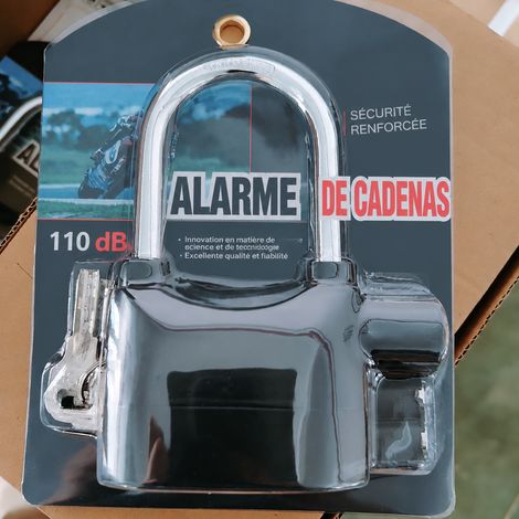Cadenas d'alarme antivol en alliage d'aluminium, version allongée, argenté, 350 g – Livraison gratuite (1/5)