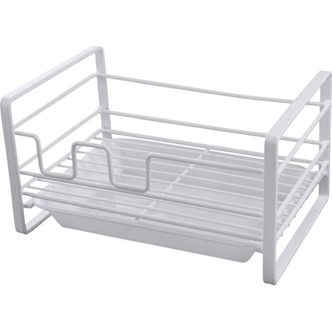 Lavabo bien rangé, caddie d'évier avec plateau amovible, organisateur d'évier de cuisine (blanc) (1/5)