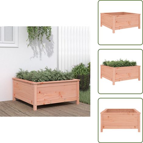 The Living Store Jardinière 82,5x82,5x39 cm bois massif douglas - Jardiniered'extérieure - Jardinière Bois - Pot Plante Extérieur - Déco Jardin - Jardinière Rectangulaire (1/5)