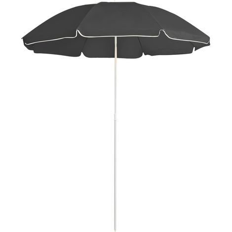 Ombrellone da esterno con palo in acciaio 180 cm antracite 020008198