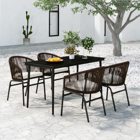 Ensemble à manger de jardin 5 pcs-Salon de jardin Marron 270557 (1/5)