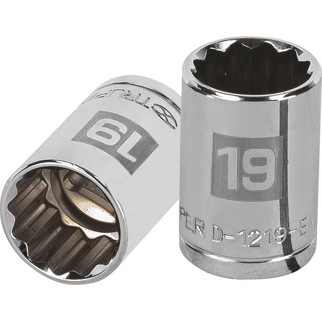 Llave vaso bihexagonal, cuadro 1/2" - 19 mm